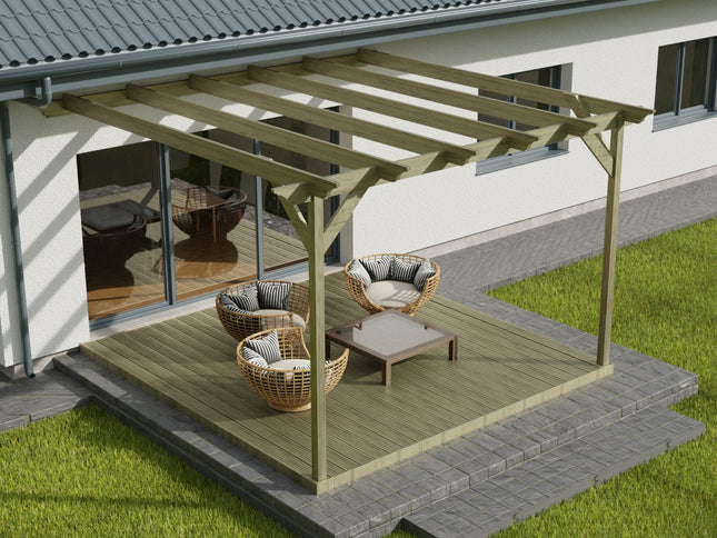 Wall Mounted Pergola and Decking Kit Orchid Design