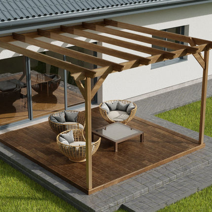 Wall Mounted Pergola and Decking Kit Ovolo Design