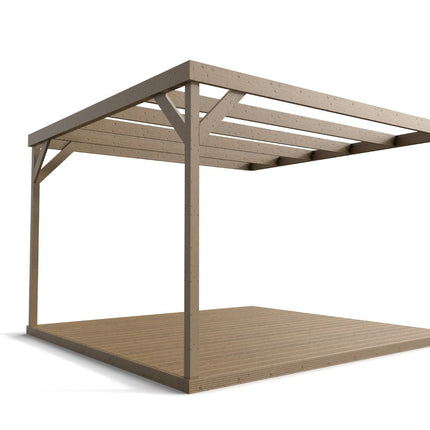 Wall-mounted Box Pergola and Decking Kit
