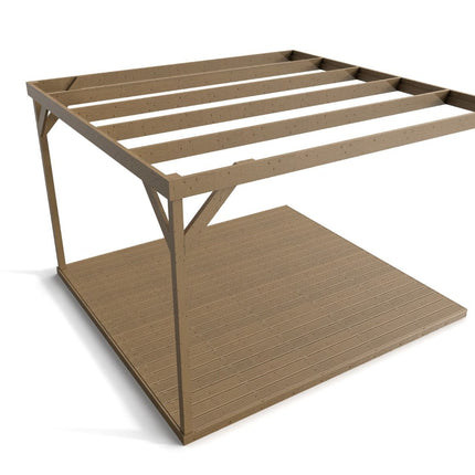 Wall-mounted Box Pergola and Decking Kit