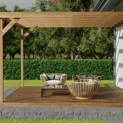 Wall-mounted Box Pergola and Decking Kit