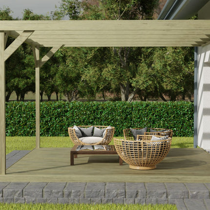 Wall-mounted Box Pergola and Decking Kit