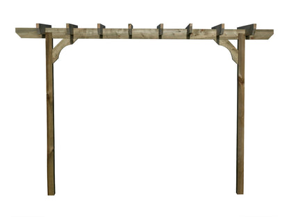 Chamfered Single Beam Pergola, Plant Climbing Arbour - Sculpted brace