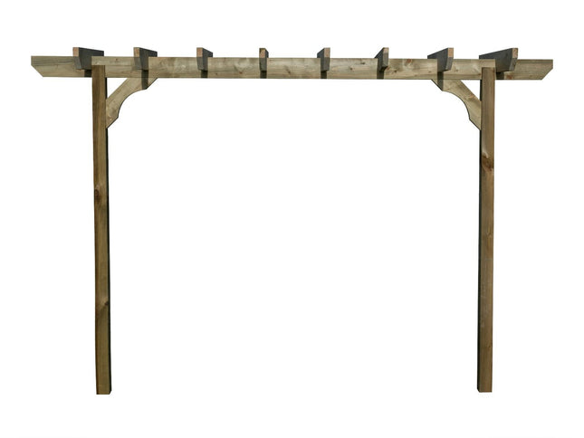 Chamfered Single Beam Pergola, Plant Climbing Arbour - Sculpted brace