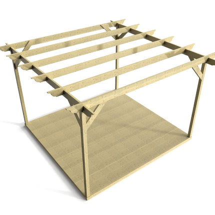 Longhorn Wooden Pergola and Decking Kit