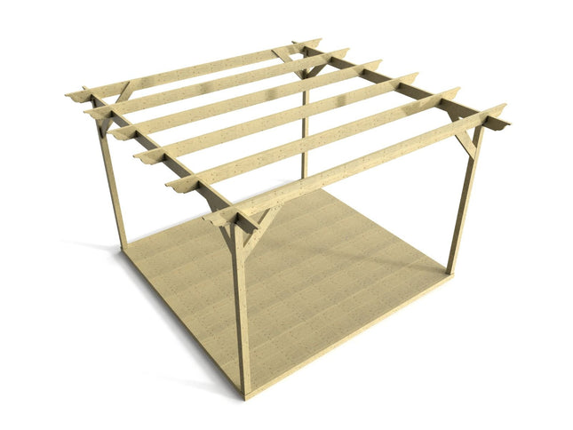 Longhorn Wooden Pergola and Decking Kit