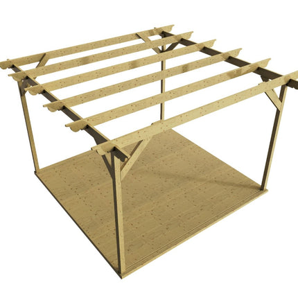 Ovolo Wooden Pergola and Decking Kit