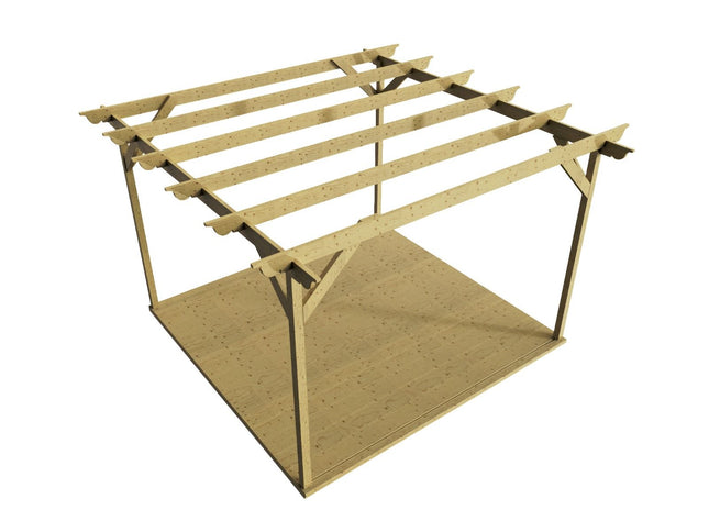 Ovolo Wooden Pergola and Decking Kit