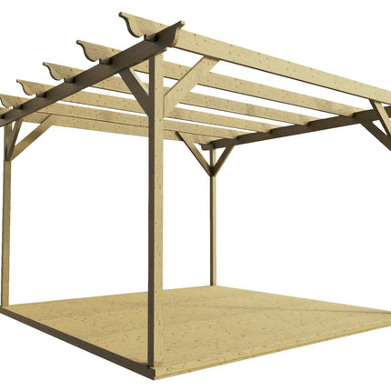Ovolo Wooden Pergola and Decking Kit