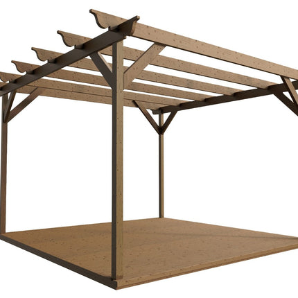 Ovolo Wooden Pergola and Decking Kit