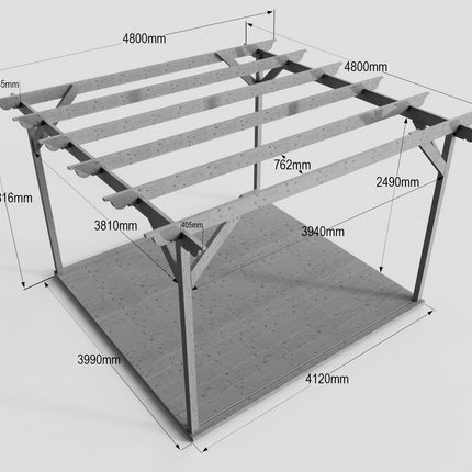 Longhorn Wooden Pergola and Decking Kit