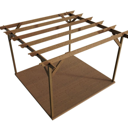 Ovolo Wooden Pergola and Decking Kit