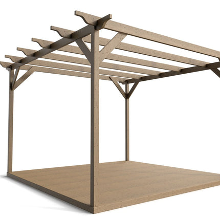 Sculpted Wooden Pergola and Decking Kit