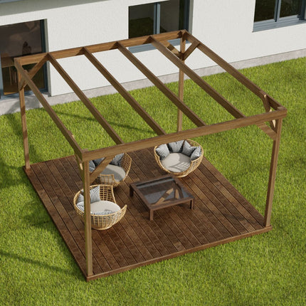 Wooden Box Pergola and Decking Kit