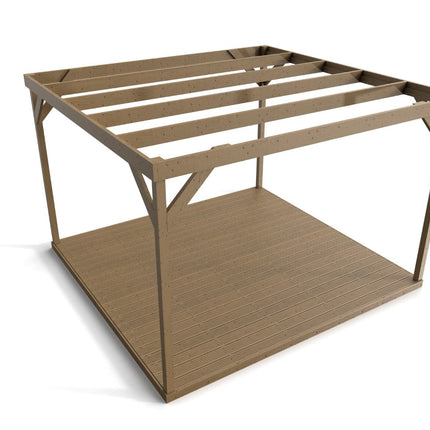 Wooden Box Pergola and Decking Kit