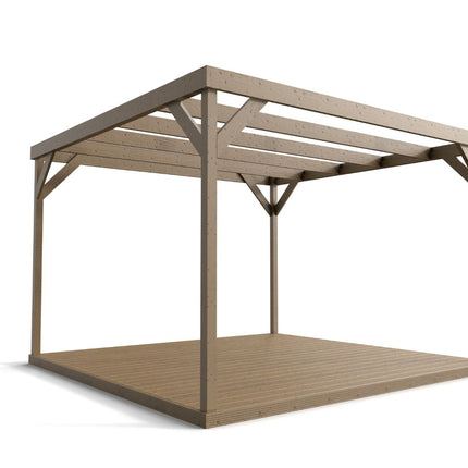 Wooden Box Pergola and Decking Kit