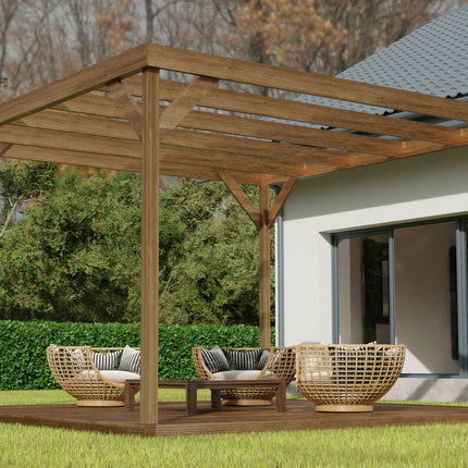 Wooden Box Pergola and Decking Kit