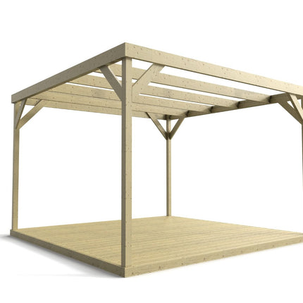 Wooden Box Pergola and Decking Kit
