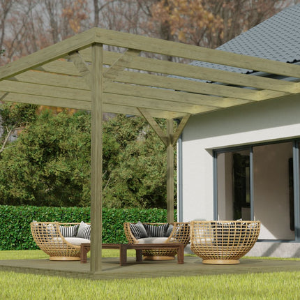 Wooden Box Pergola and Decking Kit