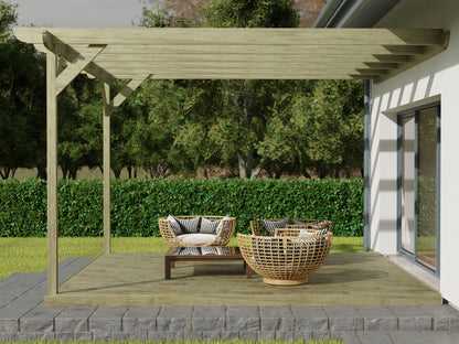 Wall Mounted Pergola and Decking Kit Corbel Design