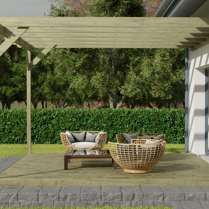 Wall Mounted Pergola and Decking Kit Orchid Design