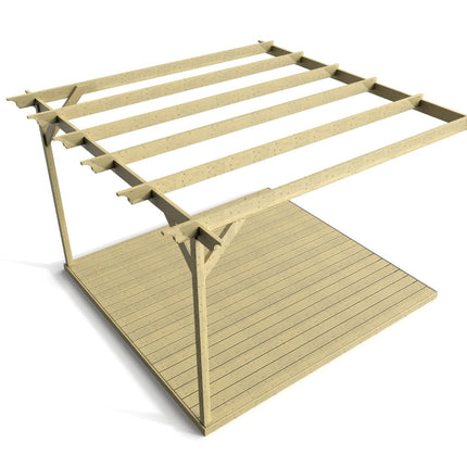 Wall Mounted Pergola and Decking Kit Champion Design