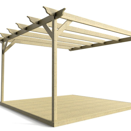 Wall Mounted Pergola and Decking Kit Longhorn Design