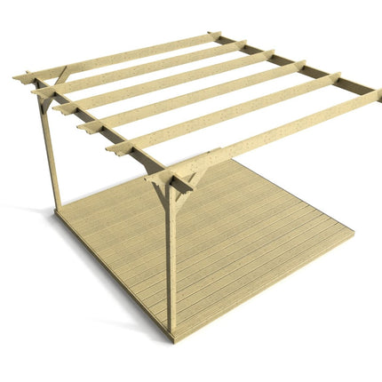 Wall Mounted Pergola and Decking Kit Orchid Design