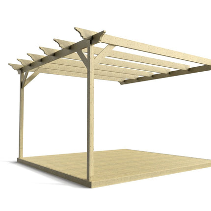 Wall Mounted Pergola and Decking Kit Orchid Design