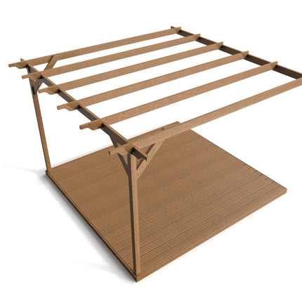 Wall Mounted Pergola and Decking Kit Sculpted Design