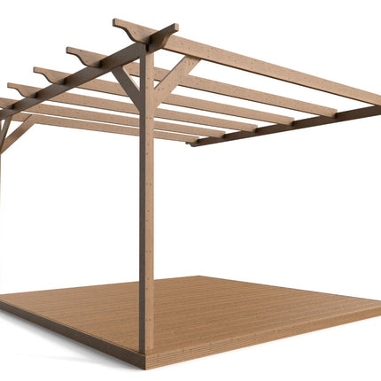 Wall Mounted Pergola and Decking Kit Sculpted Design
