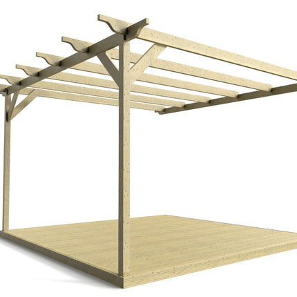 Wall Mounted Pergola and Decking Kit Sculpted Design