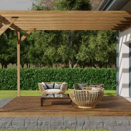 Wall Mounted Pergola and Decking Kit Chamfered Design