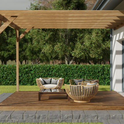 Wall Mounted Pergola and Decking Kit Longhorn Design