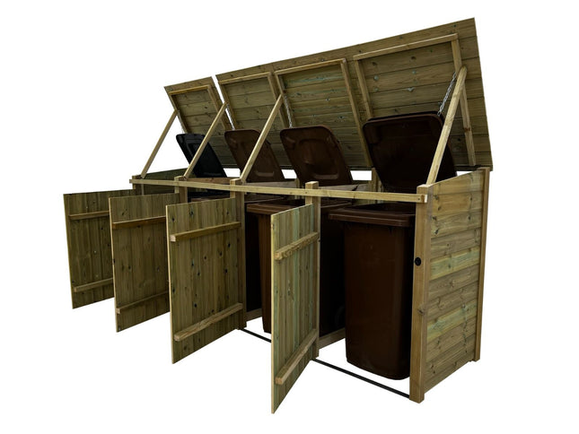 Premium Tongue and Groove Wooden Wheelie Bin Store