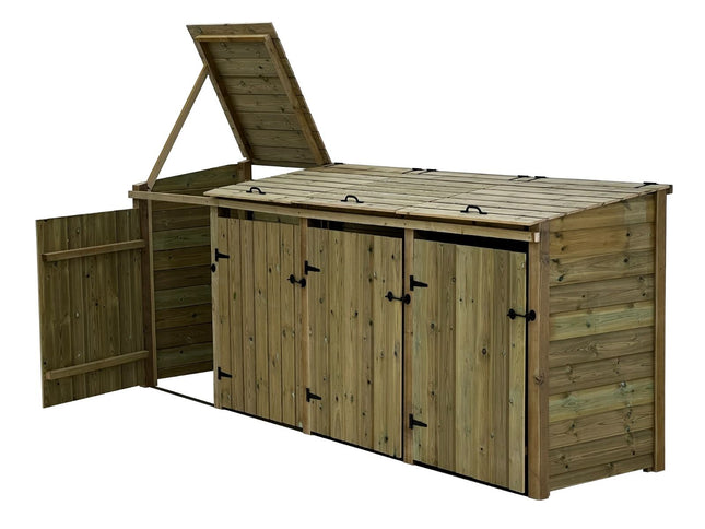 Premium Tongue and Groove Wooden Wheelie Bin Store
