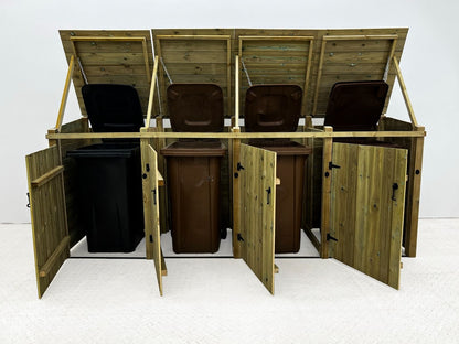Premium Tongue and Groove Wooden Wheelie Bin Store