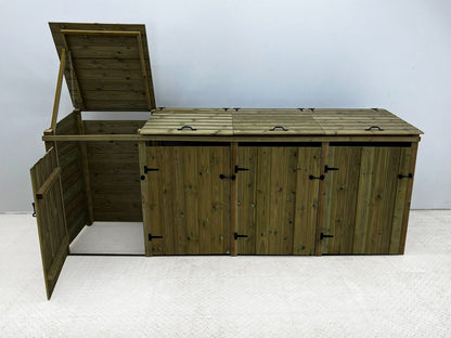 Premium Tongue and Groove Wooden Wheelie Bin Store