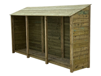 Wooden Premium Tongue/Groove Log Store W-335cm, H-126cm or 180cm, D-88cm