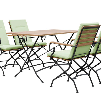 Sicily 4 Seater Teak and Wrought Iron Rectangular 120cm Garden Dining Set