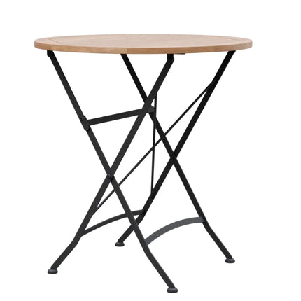 Sicily 2 Seater Teak and Wrought Iron Round 70cm Garden Dining Set