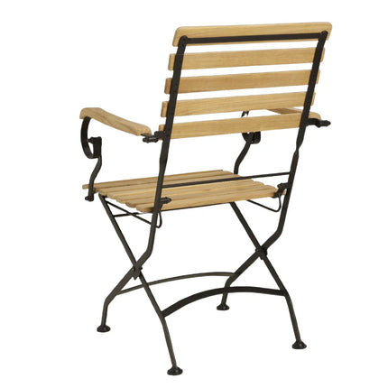 Sicily 4 Seater Teak and Wrought Iron Rectangular 120cm Garden Dining Set