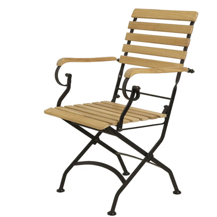 Sicily 2 Seater Teak and Wrought Iron Round 70cm Garden Dining Set