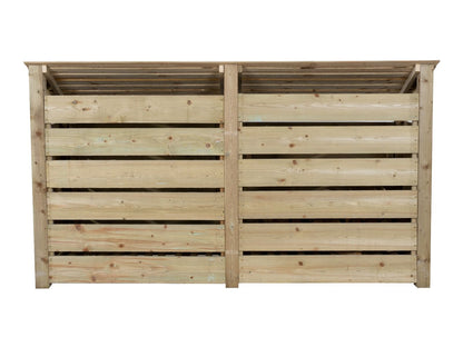 Slatted Wooden Log Store W-227cm, H-126cm or 180cm, D-88cm