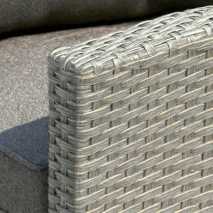 Stockholm Rattan Grey 4 Seater Garden Chaise Lounge & Armchair Set