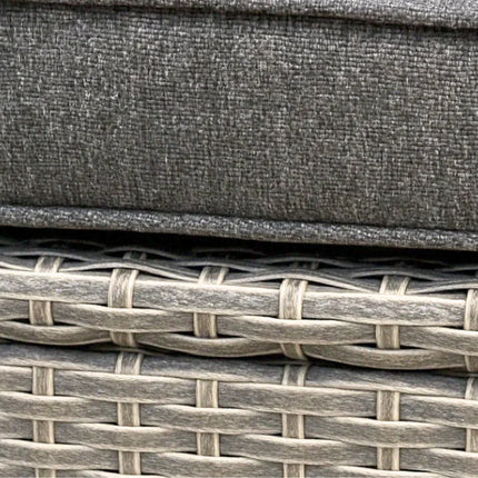 Stockholm Rattan Grey 4 Seater Garden Chaise Lounge & Armchair Set
