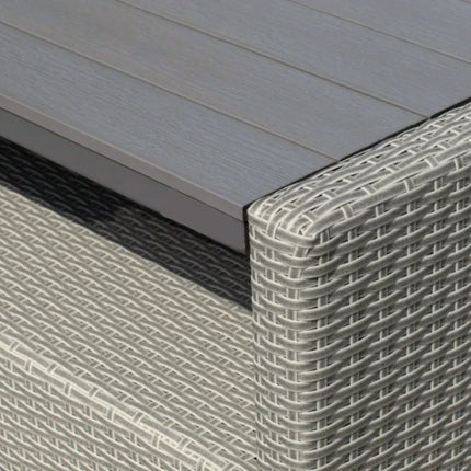 Stockholm Rattan Grey 4 Seater Garden Chaise Lounge & Armchair Set