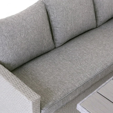 Stockholm 6 Seater Grey Rattan Garden Corner Dining Set
