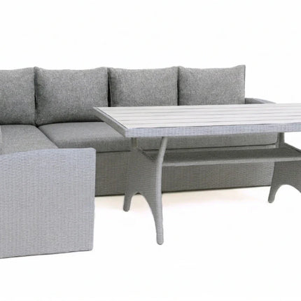 Stockholm 6 Seater Grey Rattan Garden Corner Dining Set