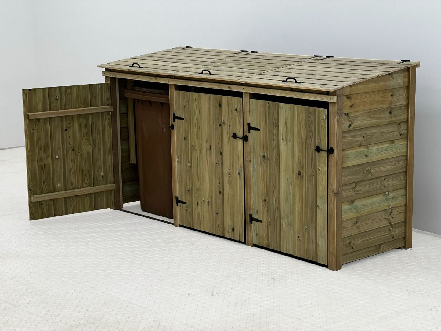 Premium Tongue and Groove Wooden Wheelie Bin Store